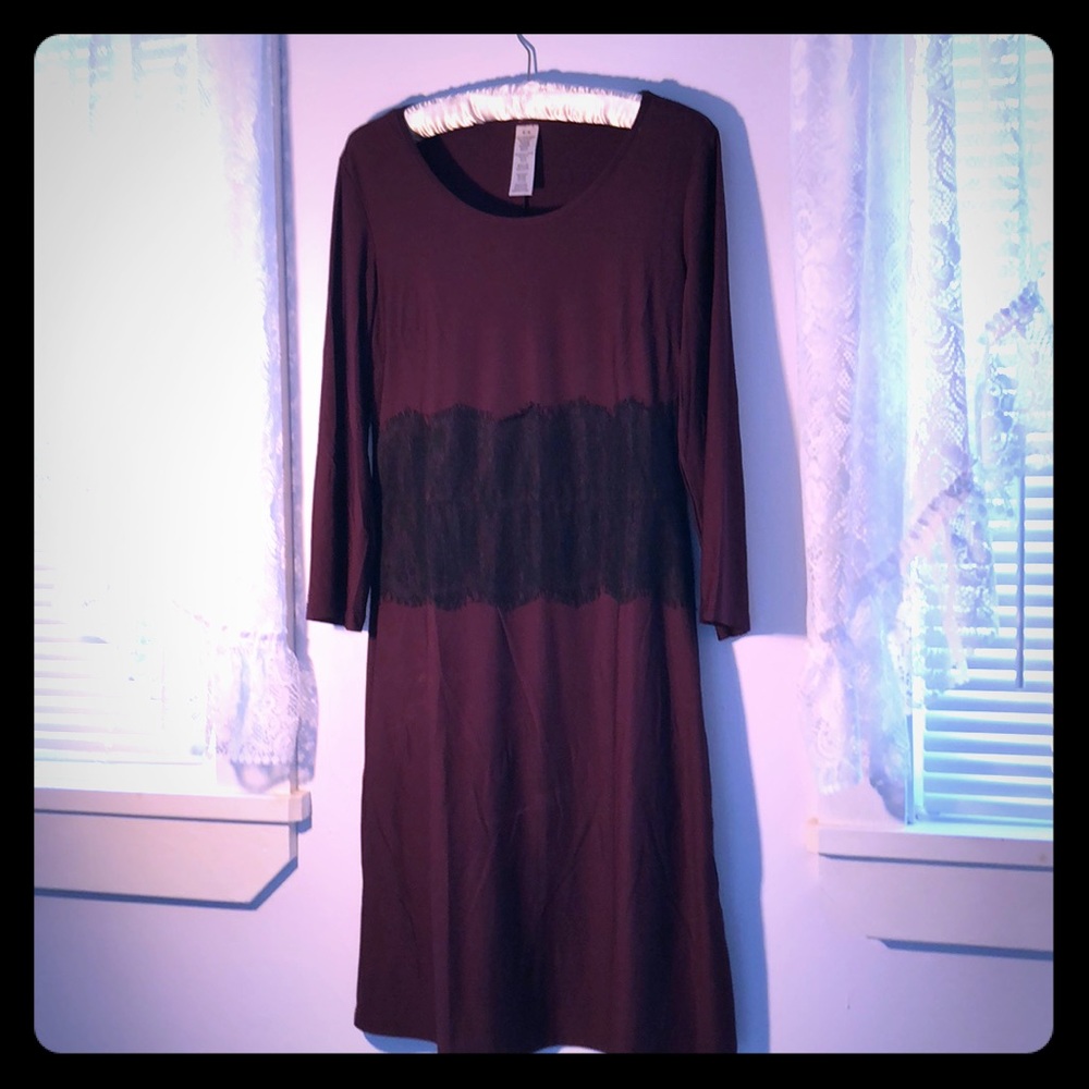Purple Black Lace Dress M